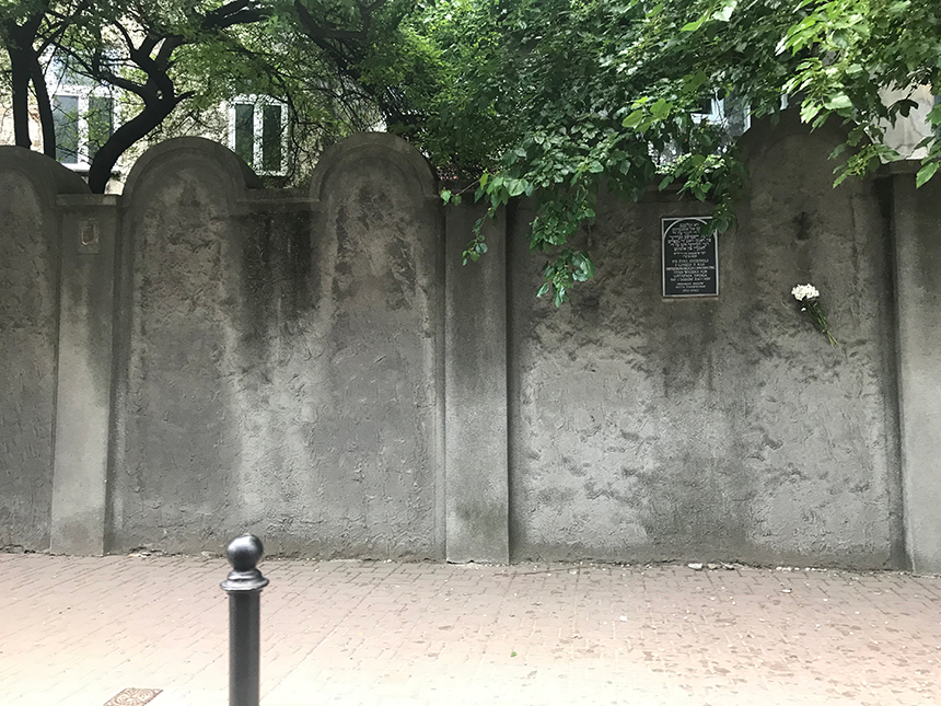 Wall the separated the Jewish Ghetto from the rest of Krakow